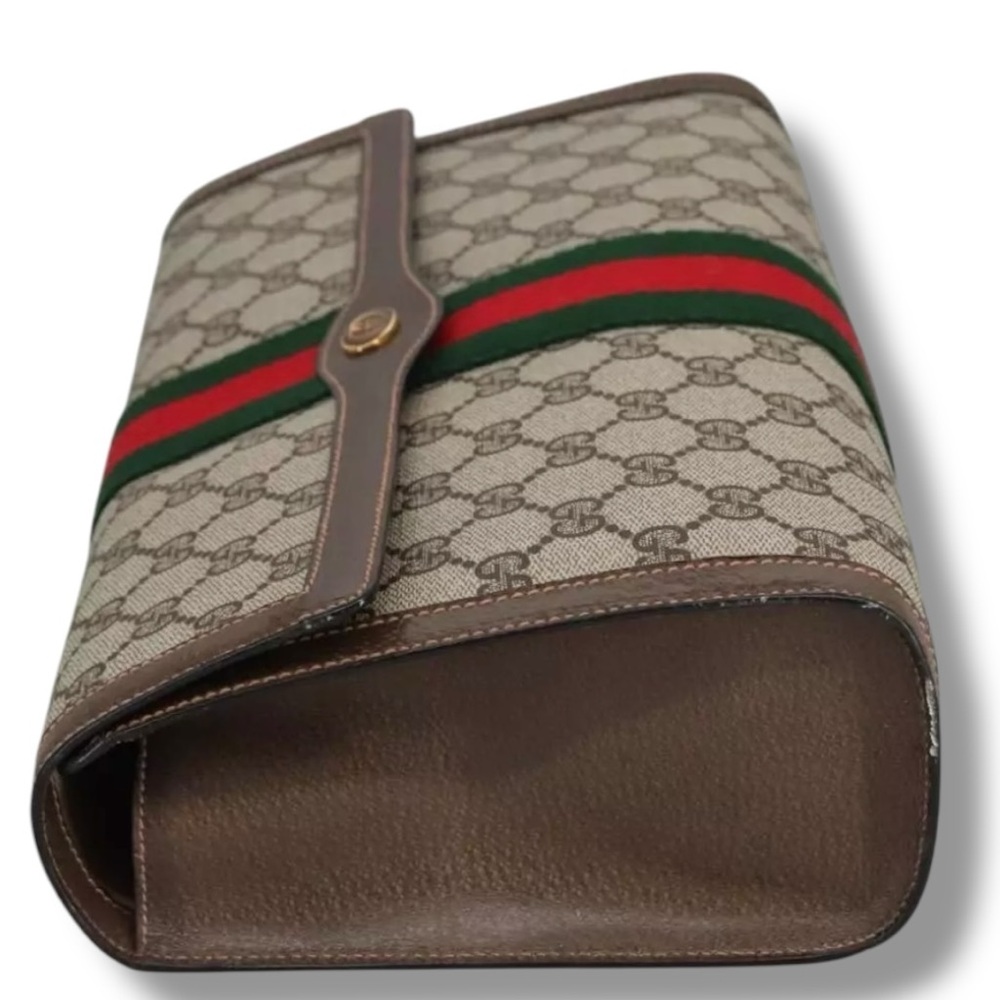 Gucci Large Ophidia Sherry Line Supreme GG Monogram Clutch - Picture 9 of 14
